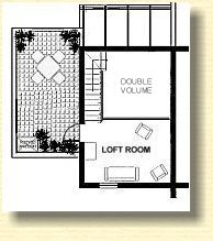 Plan of the loft room and roof terrace of The Summit